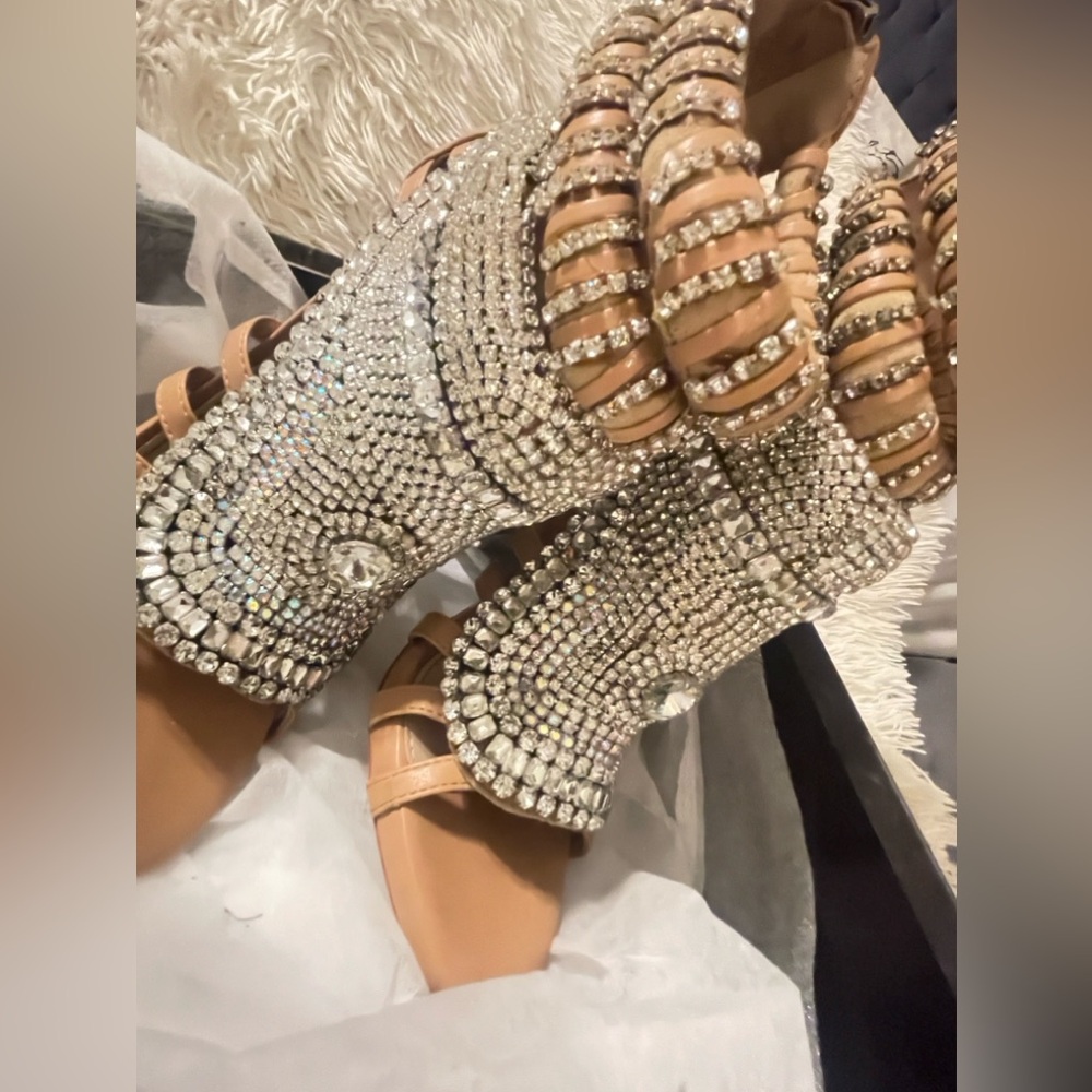 Azalea Wang diamond studded stilettos